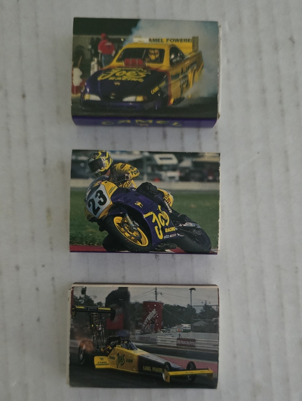 3 Vintage Camel Racing Match Boxes